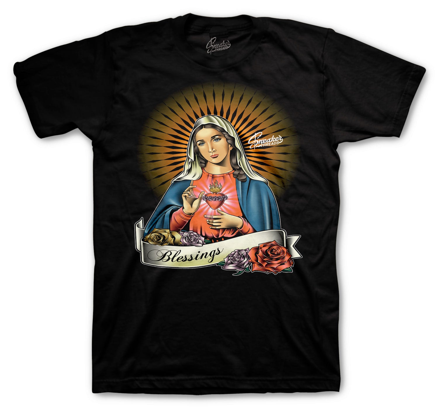 350 Mexican Oat Shirt - Virgin Mary - Black