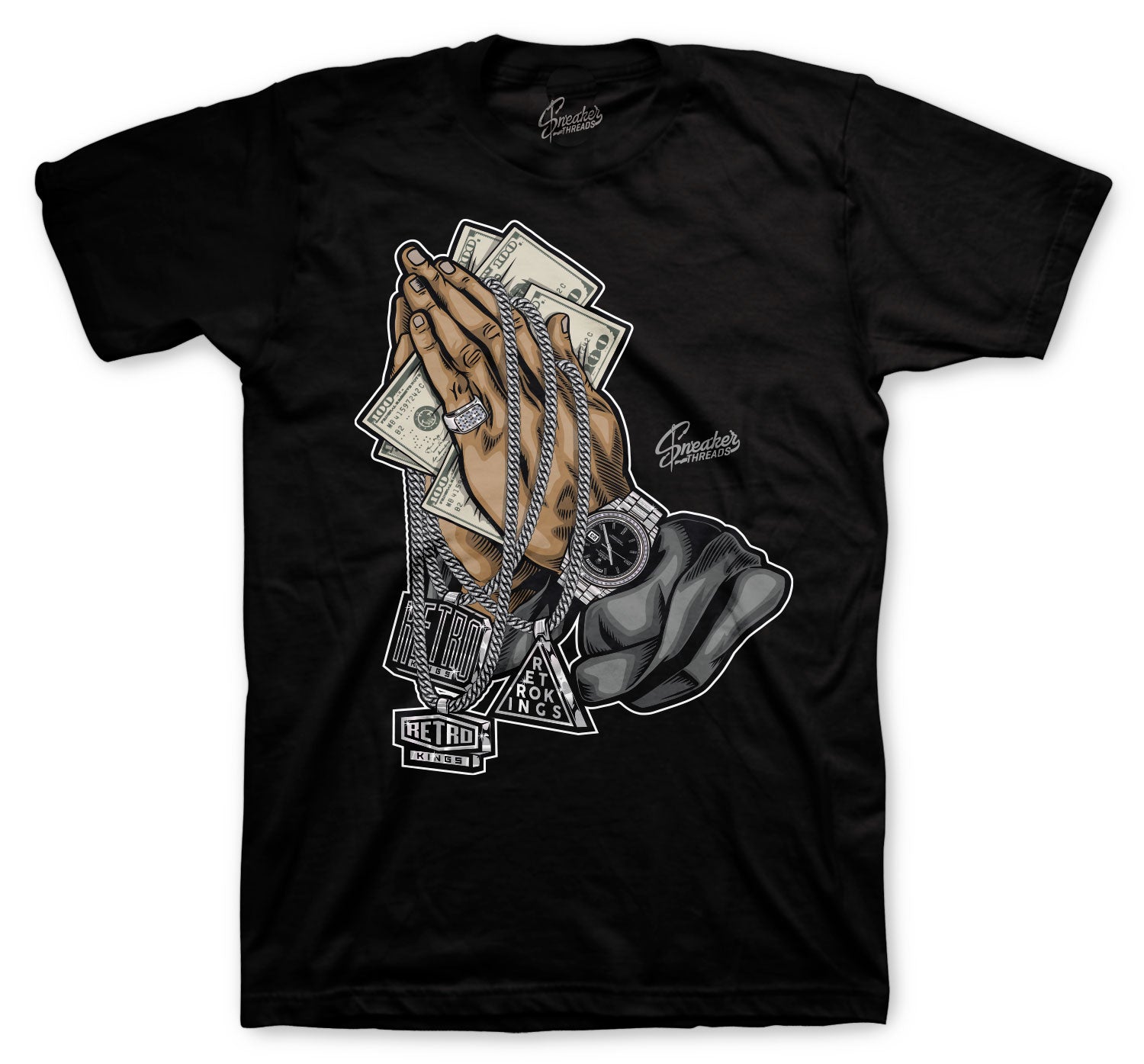 350 Mx Rock Shirt - Pray Chains - Black - RESULT: Mx Rock Shirt with Pray Chains Design - Black