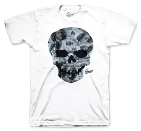 700 Money Skull Blue Tint Shirt in White