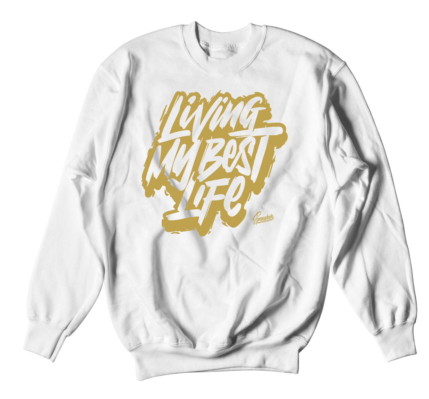 Air Max 90 - Metallic Gold Sweater - Living Life - White