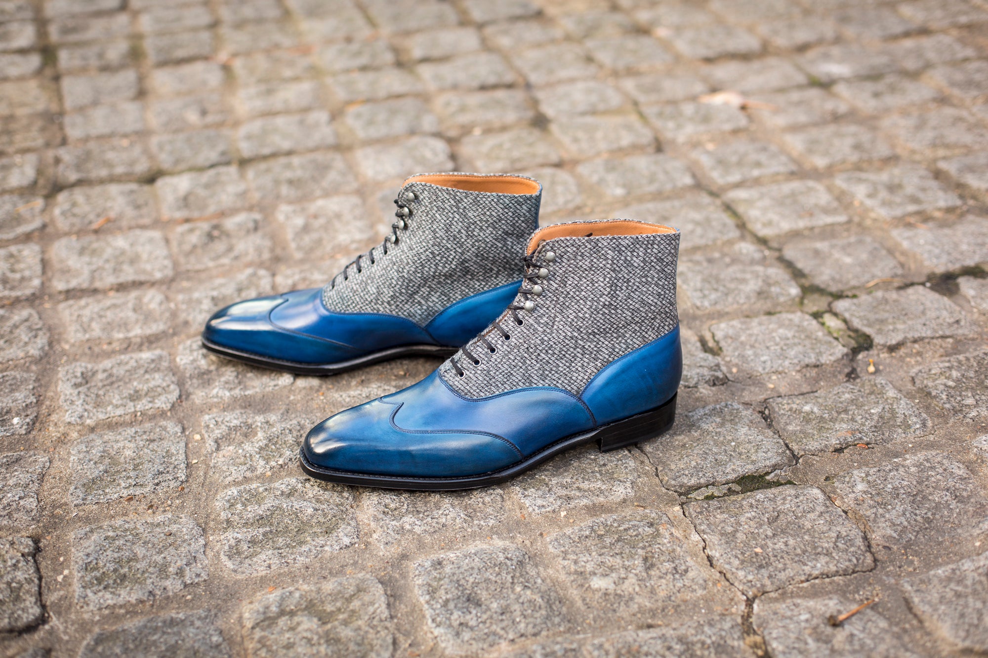 Alexander MTO Sky Blue Calf Grey Poulsbo LPB Last Single Leather Sole - Best Price and Fast Shipping