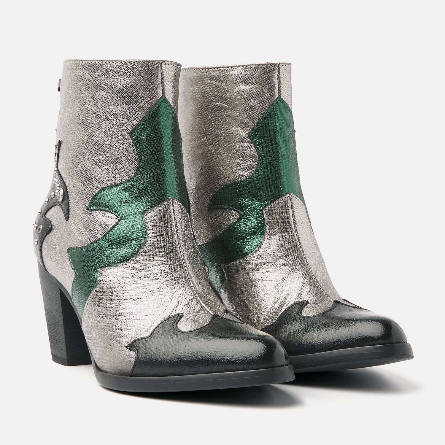 Ankle boots for women, 85.609 Green-Multi