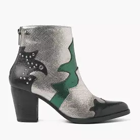 Ankle boots for women, 85.609 Green-Multi