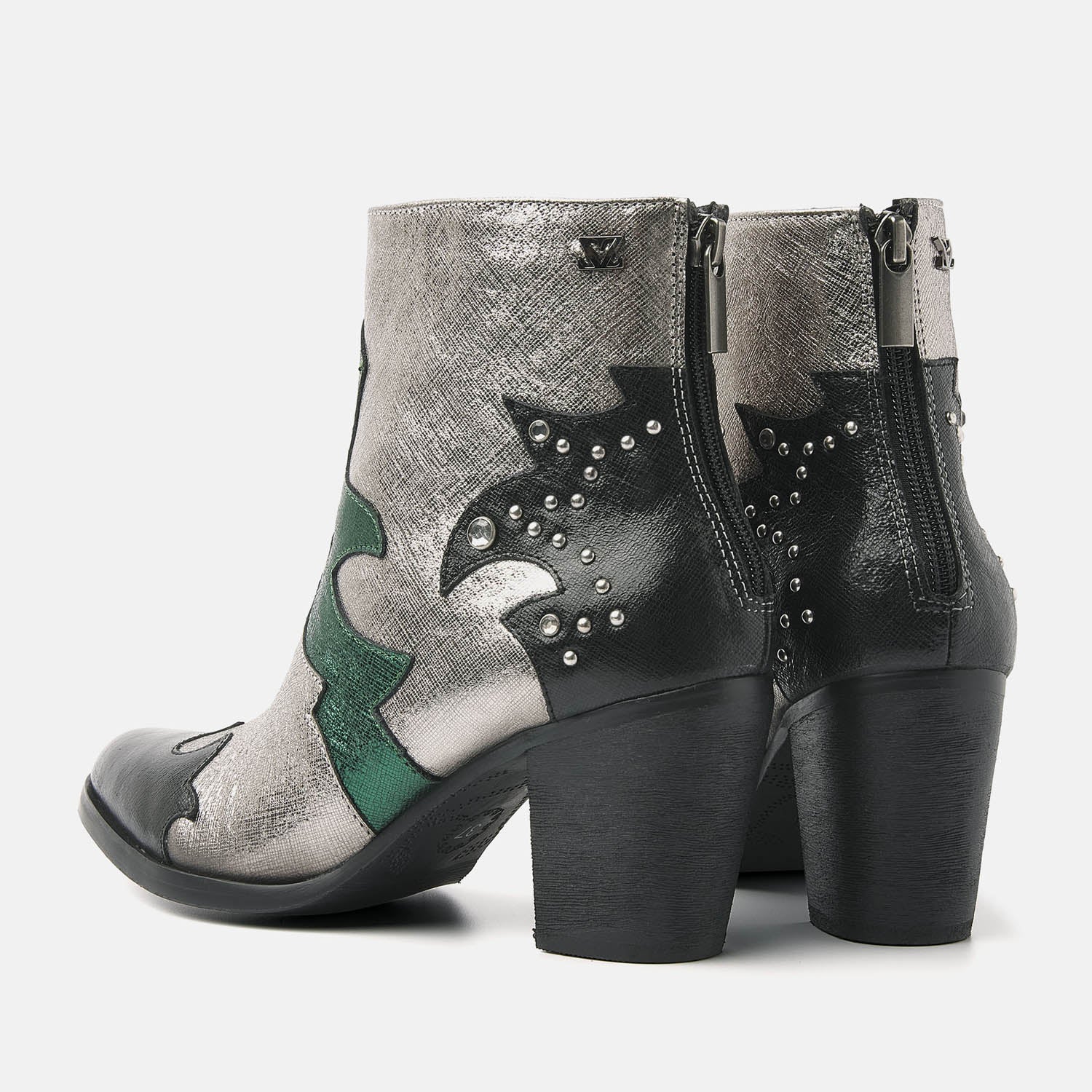 Ankle boots for women, 85.609 Green-Multi