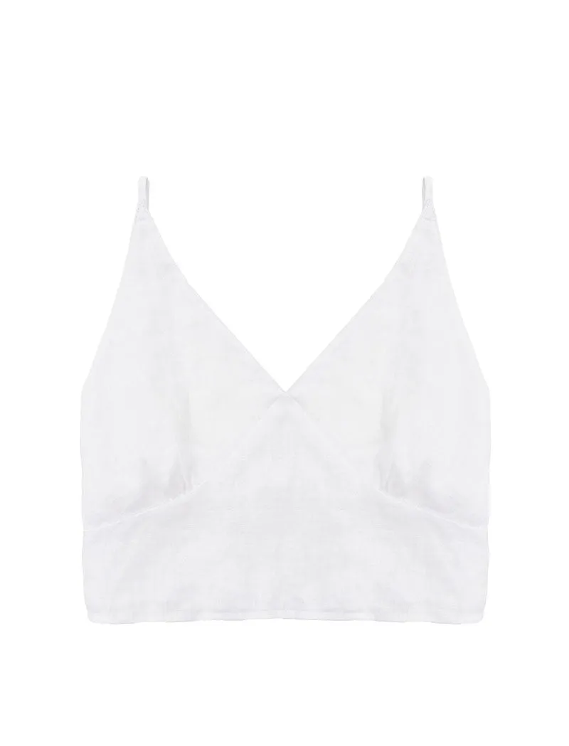 Arthur White Cropped Bust Top