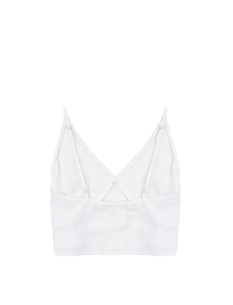 Arthur White Cropped Bust Top