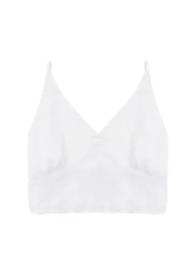 Arthur White Cropped Bust Top