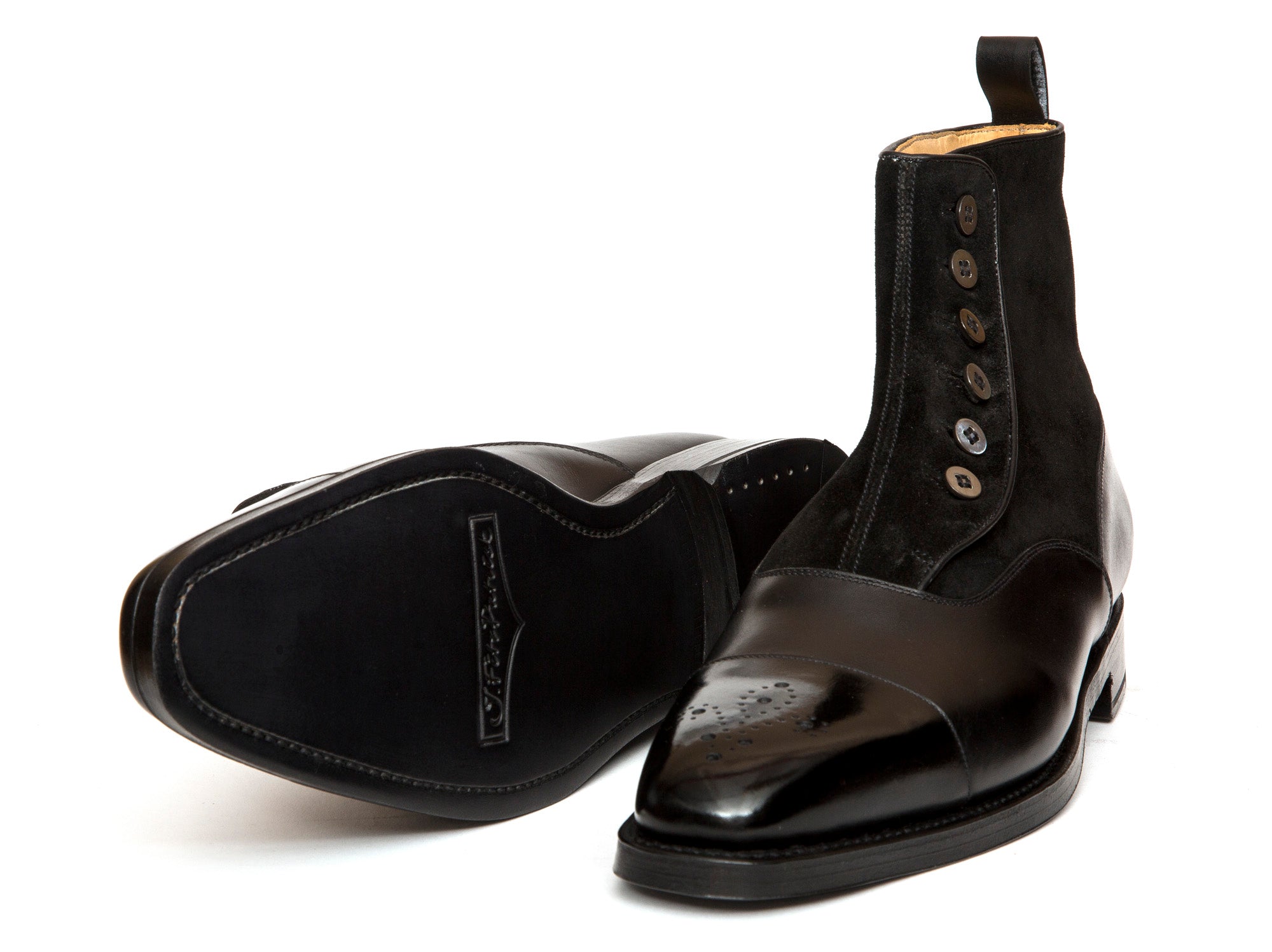 Bagley MTO Black Calf Black Suede LPB Last Double Leather Sole