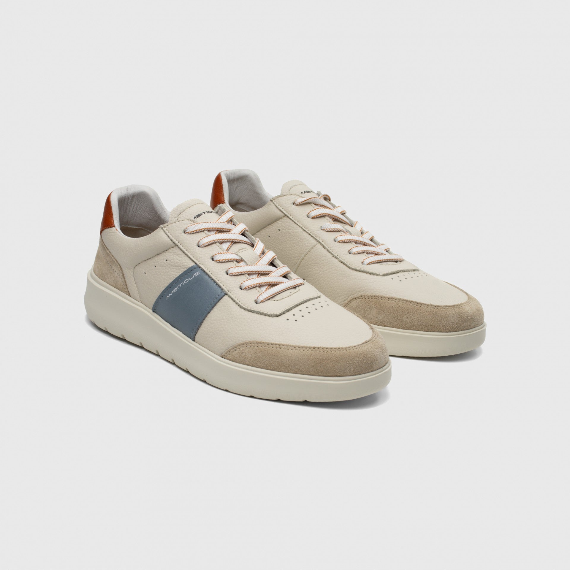 Beige White Mens Sneaker - Ambitious Hover Comfort