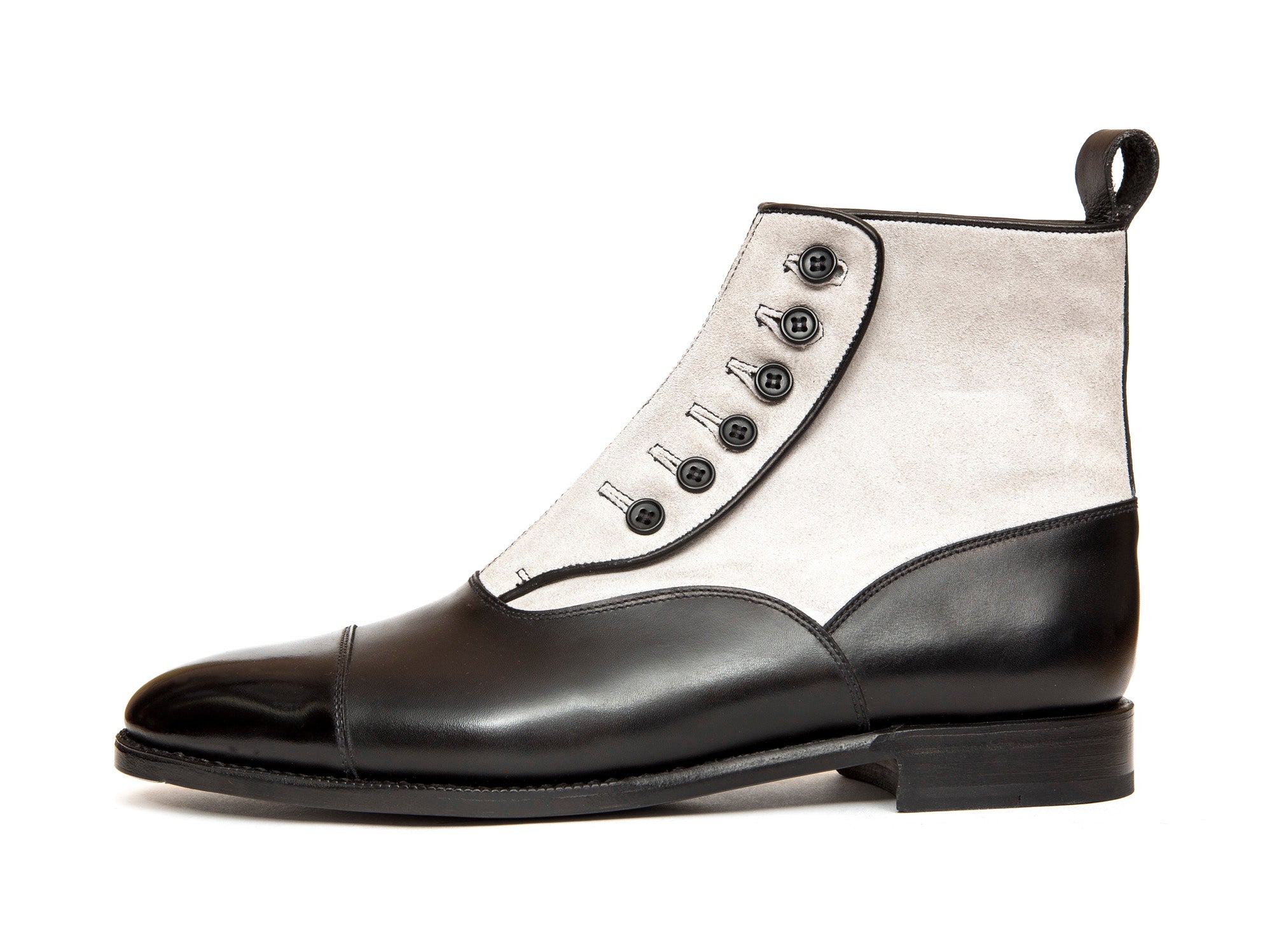 Bellevue MTO - Black Calf and Pearl Grey Suede - TMG Last - Single Leather Sole