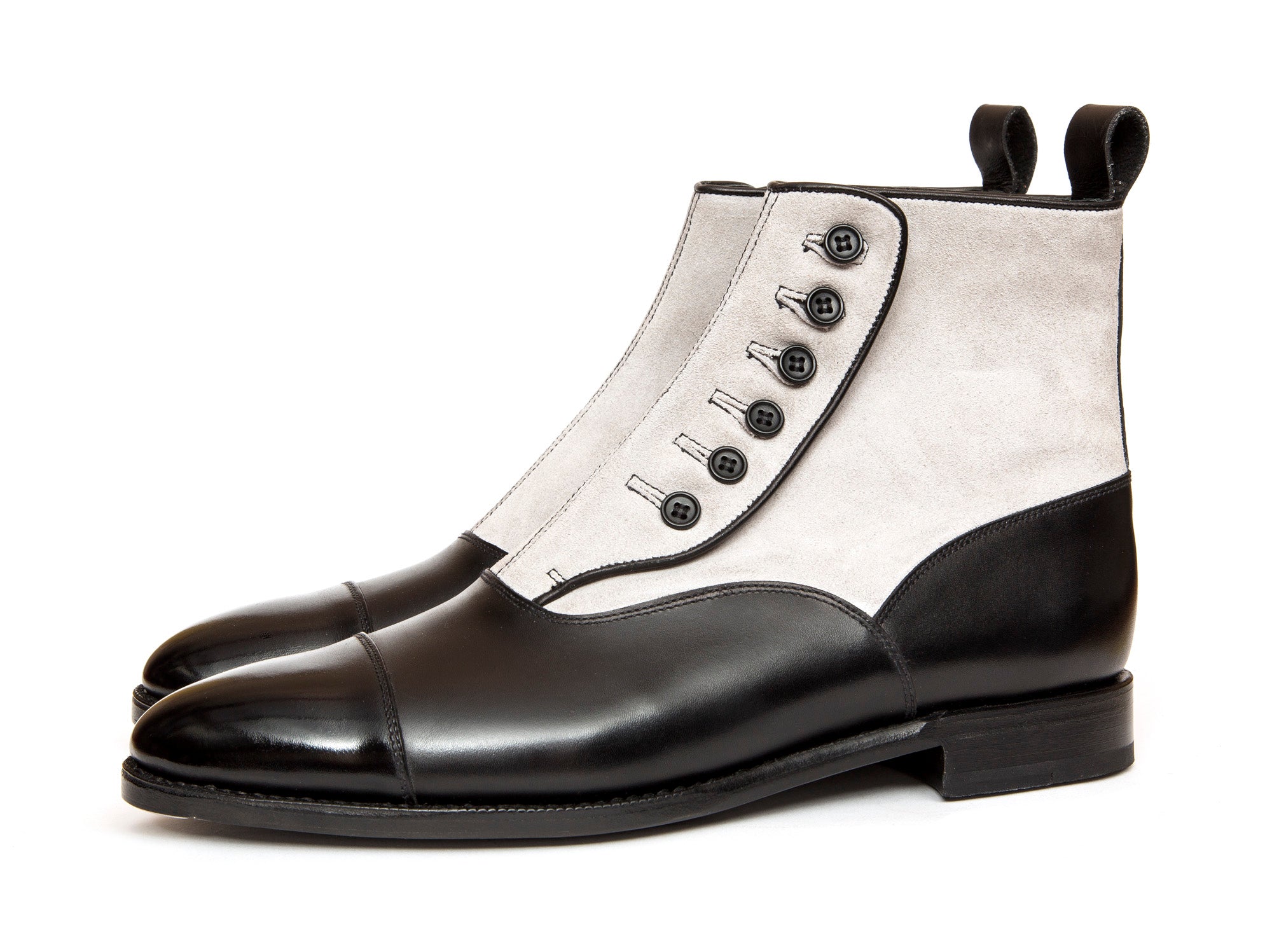 Bellevue MTO - Black Calf and Pearl Grey Suede - TMG Last - Single Leather Sole