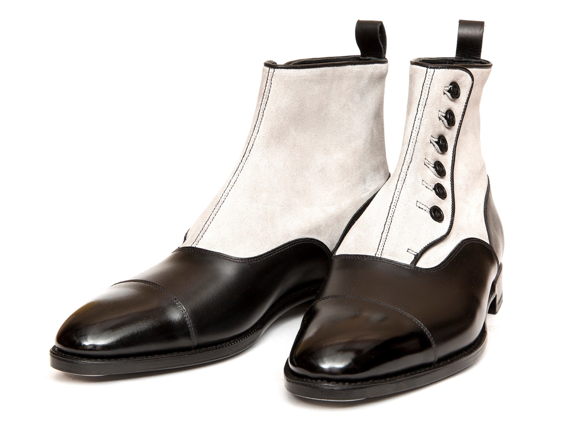 Bellevue MTO - Black Calf and Pearl Grey Suede - TMG Last - Single Leather Sole