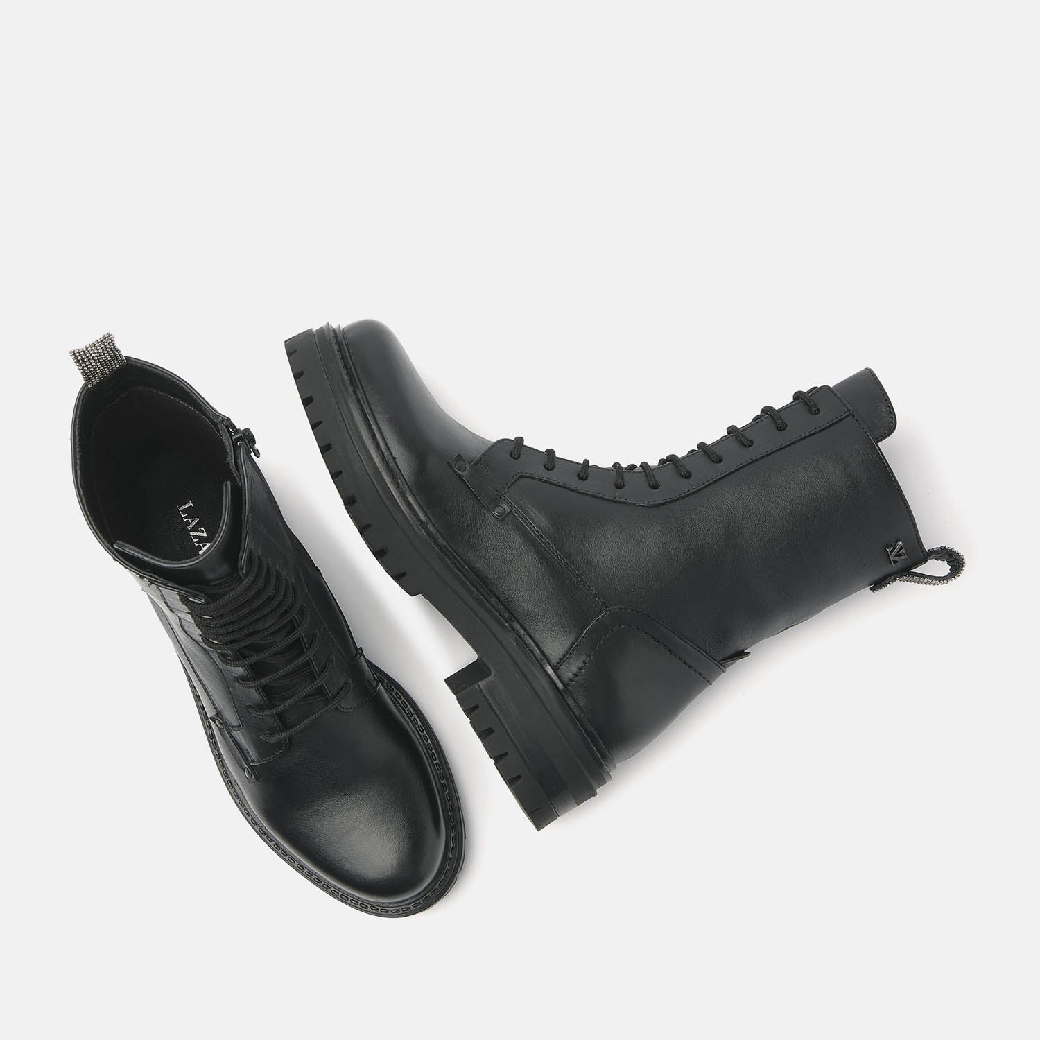 Black Ladies' Leather Ankle Boots