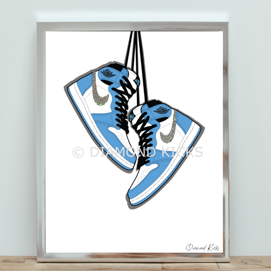 Blue AJ1 Limited Edition Sneaker Wall Art