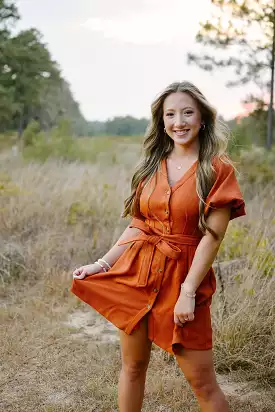 Burnt Orange Mini Dress