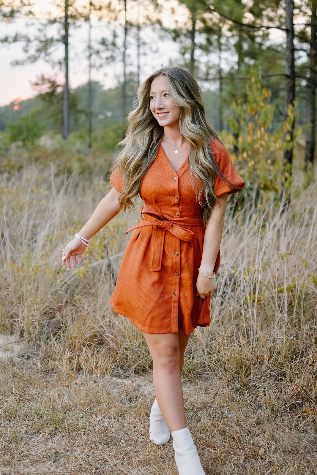 Burnt Orange Mini Dress