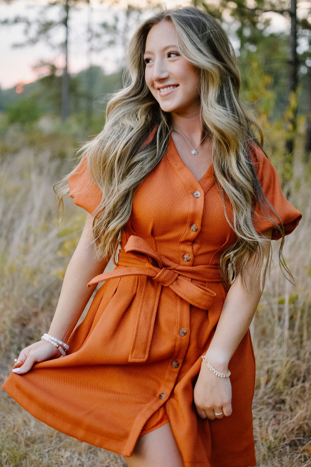 Burnt Orange Mini Dress