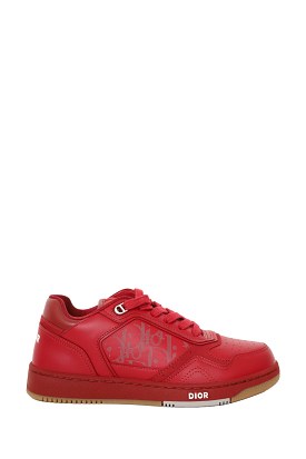 Christian Dior Red Leather B27 Low Top Sneaker - Size 38