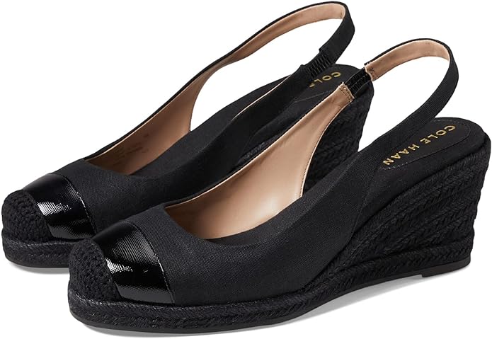 Cole Haan Cloudfeel Black Linen Sandals