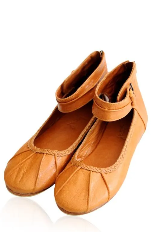 dark tan ballet flats