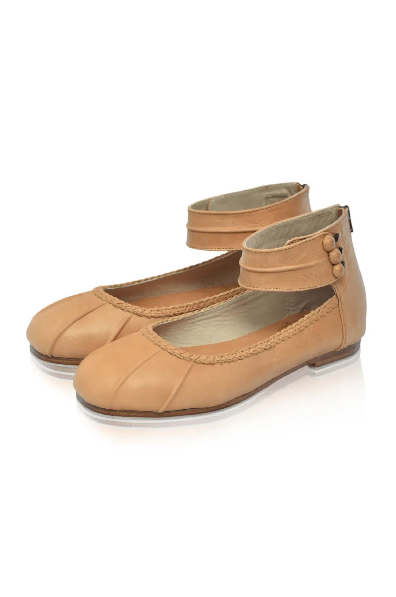 dark tan ballet flats