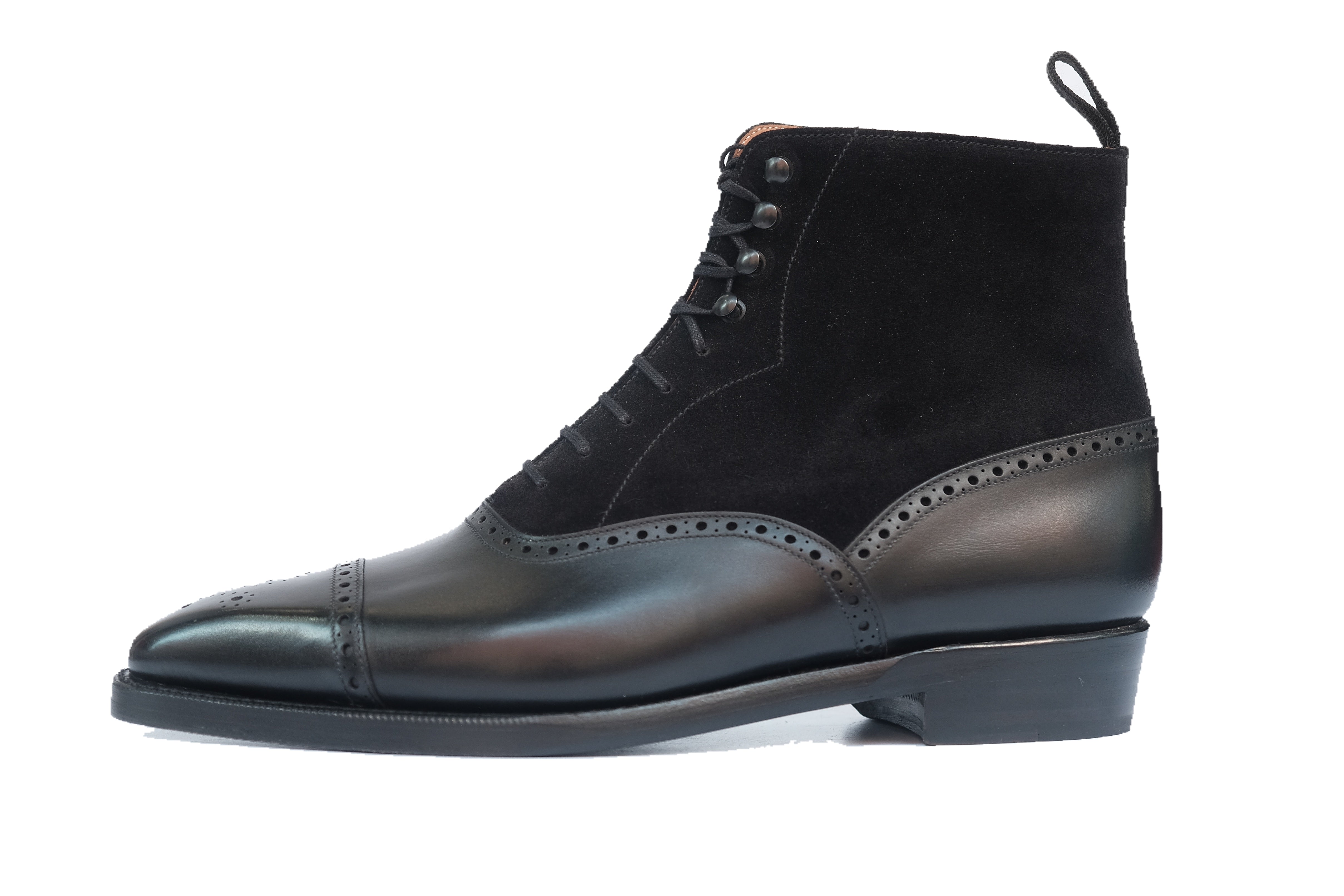 David Black Calf Black Suede boots for men.