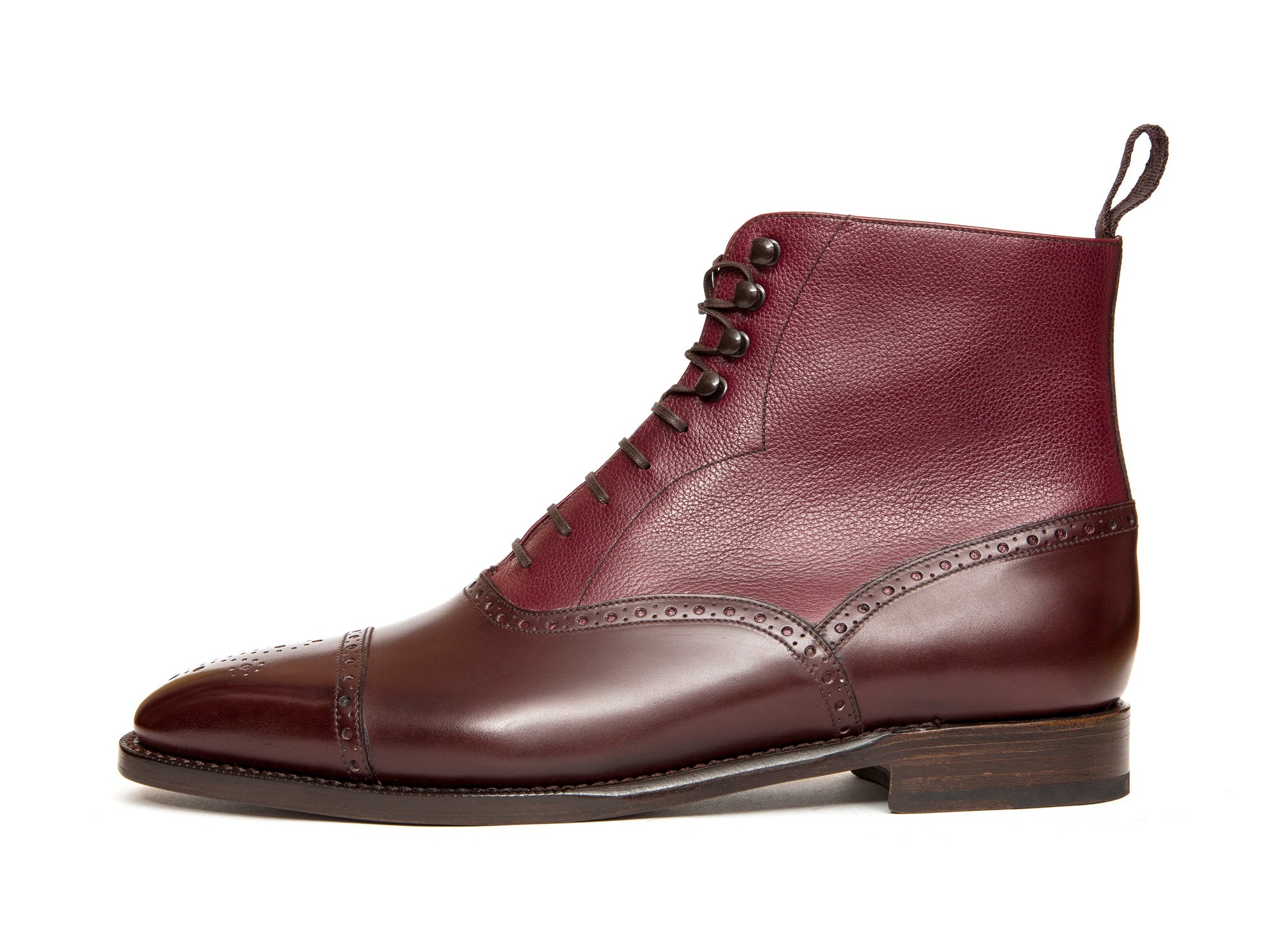 David MTO Deep Merlot Calf Raspberry Soft Grain LPB Last Single Leather Sole