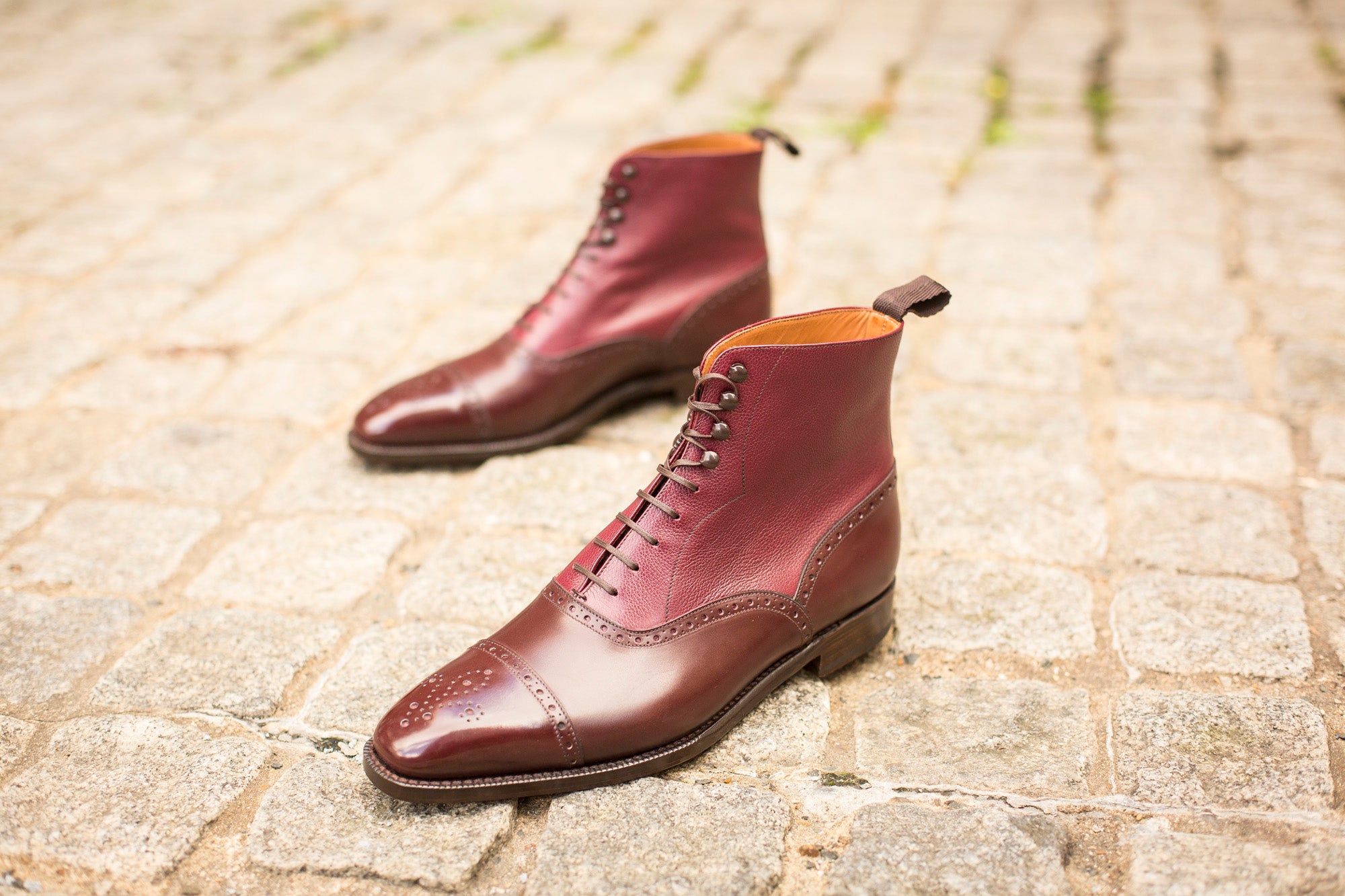 David MTO Deep Merlot Calf Raspberry Soft Grain LPB Last Single Leather Sole