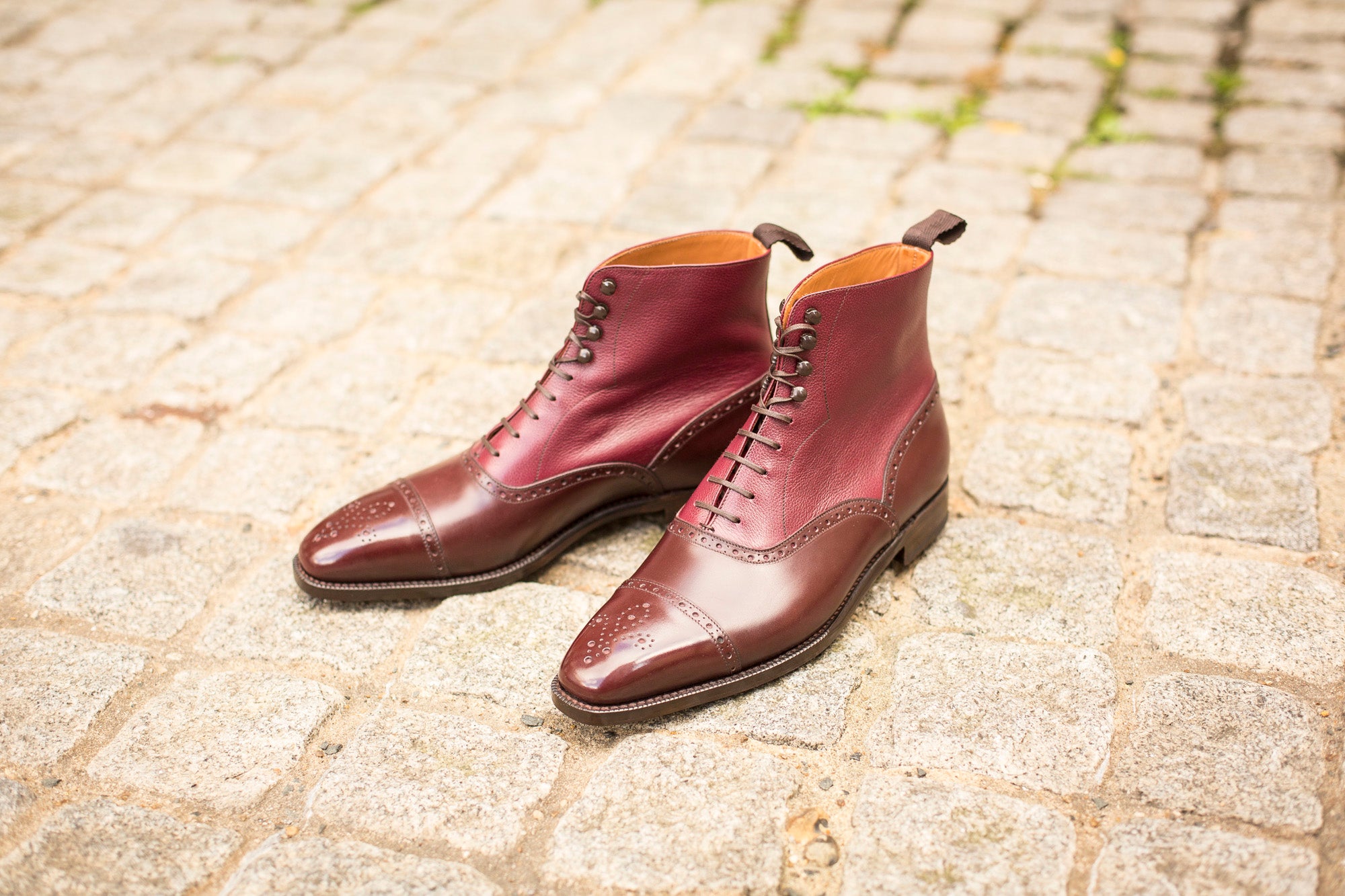 David MTO Deep Merlot Calf Raspberry Soft Grain LPB Last Single Leather Sole