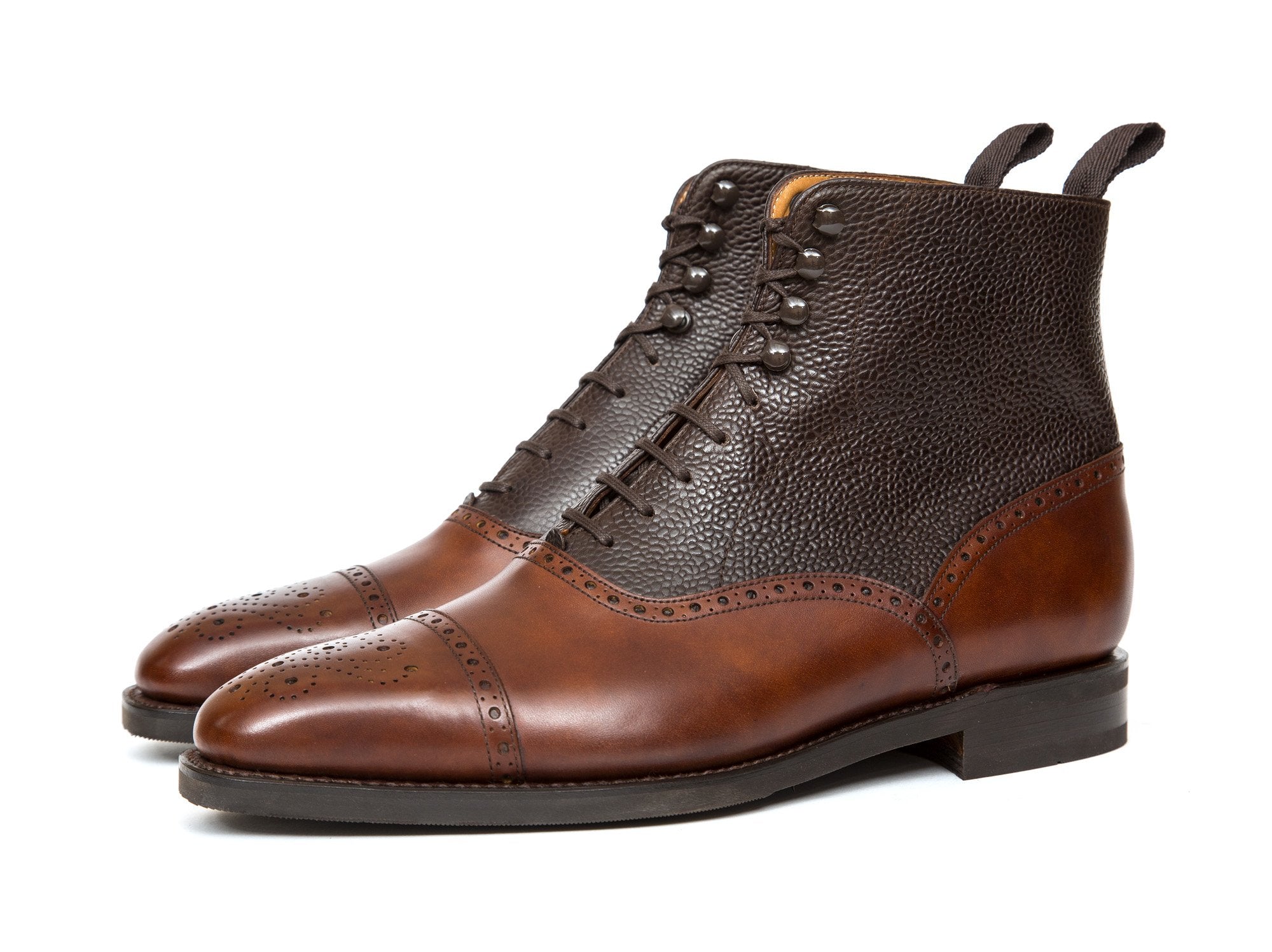 David - MTO - Walnut Museum Calf / Dark Brown Scotch Grain - LPB Last - City Rubber Sole - Buy Online Now!