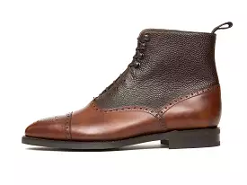 David - MTO - Walnut Museum Calf / Dark Brown Scotch Grain - LPB Last - City Rubber Sole - Buy Online Now!