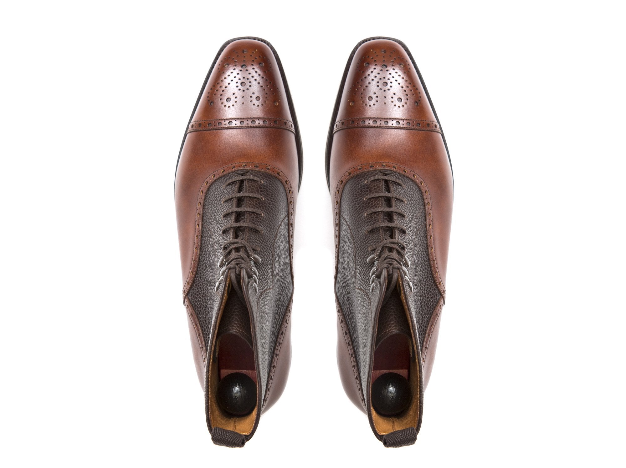 David - MTO - Walnut Museum Calf / Dark Brown Scotch Grain - LPB Last - City Rubber Sole - Buy Online Now!