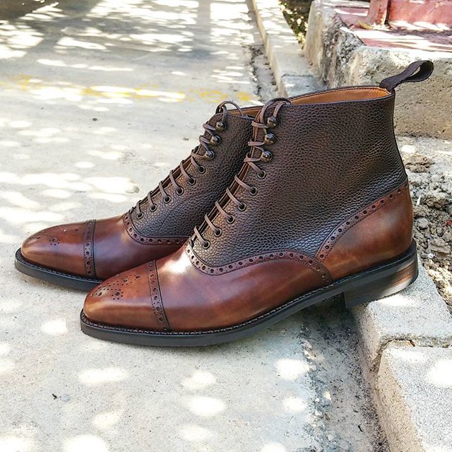 David - MTO - Walnut Museum Calf / Dark Brown Scotch Grain - LPB Last - City Rubber Sole - Buy Online Now!