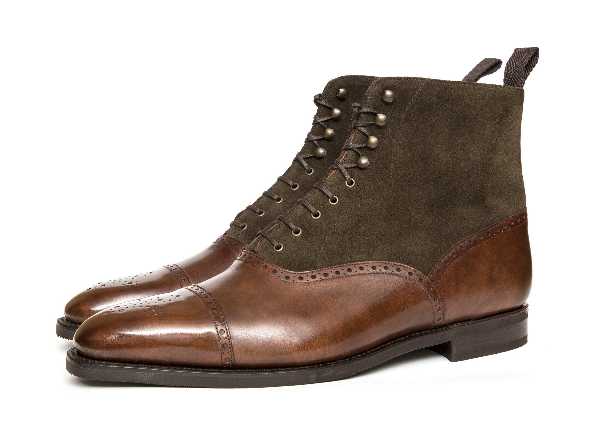 David MTO Walnut Museum Calf Moss Suede LPB Last City Rubber Sole