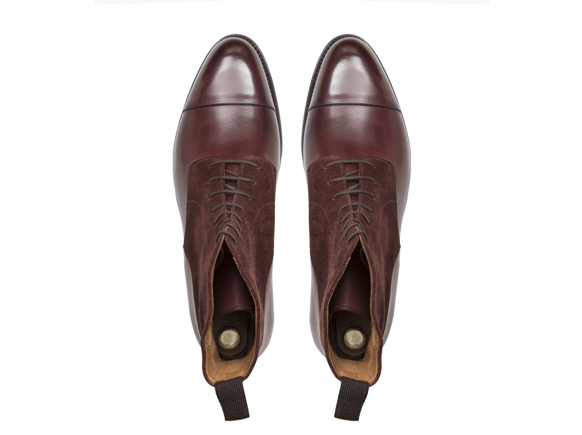 Delridge Burgundy Calf/Suede Shoes in TMG Last with Double City Rubber Sole