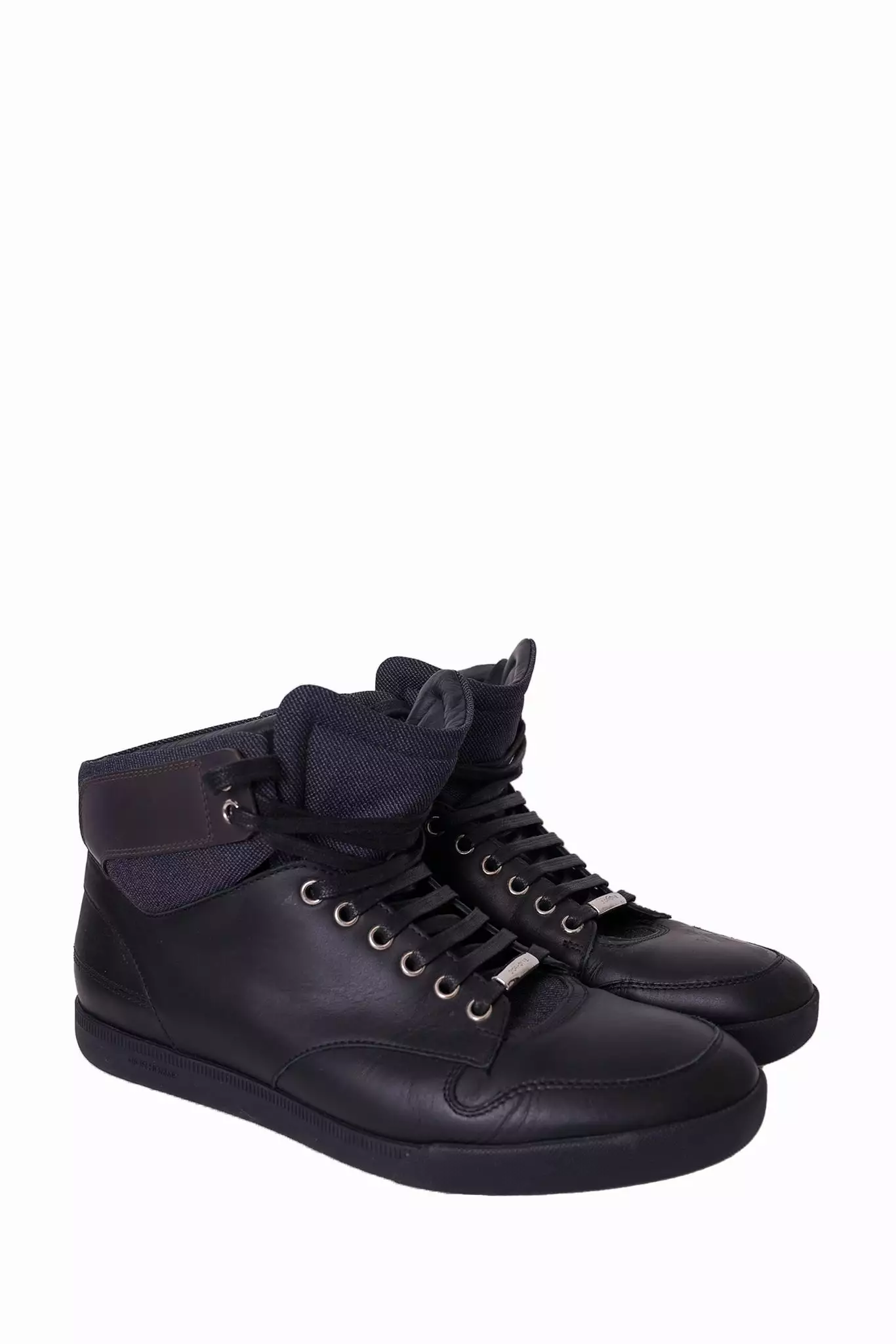 Dior Homme Men's Black Leather High Top Sneakers - Size 42.5