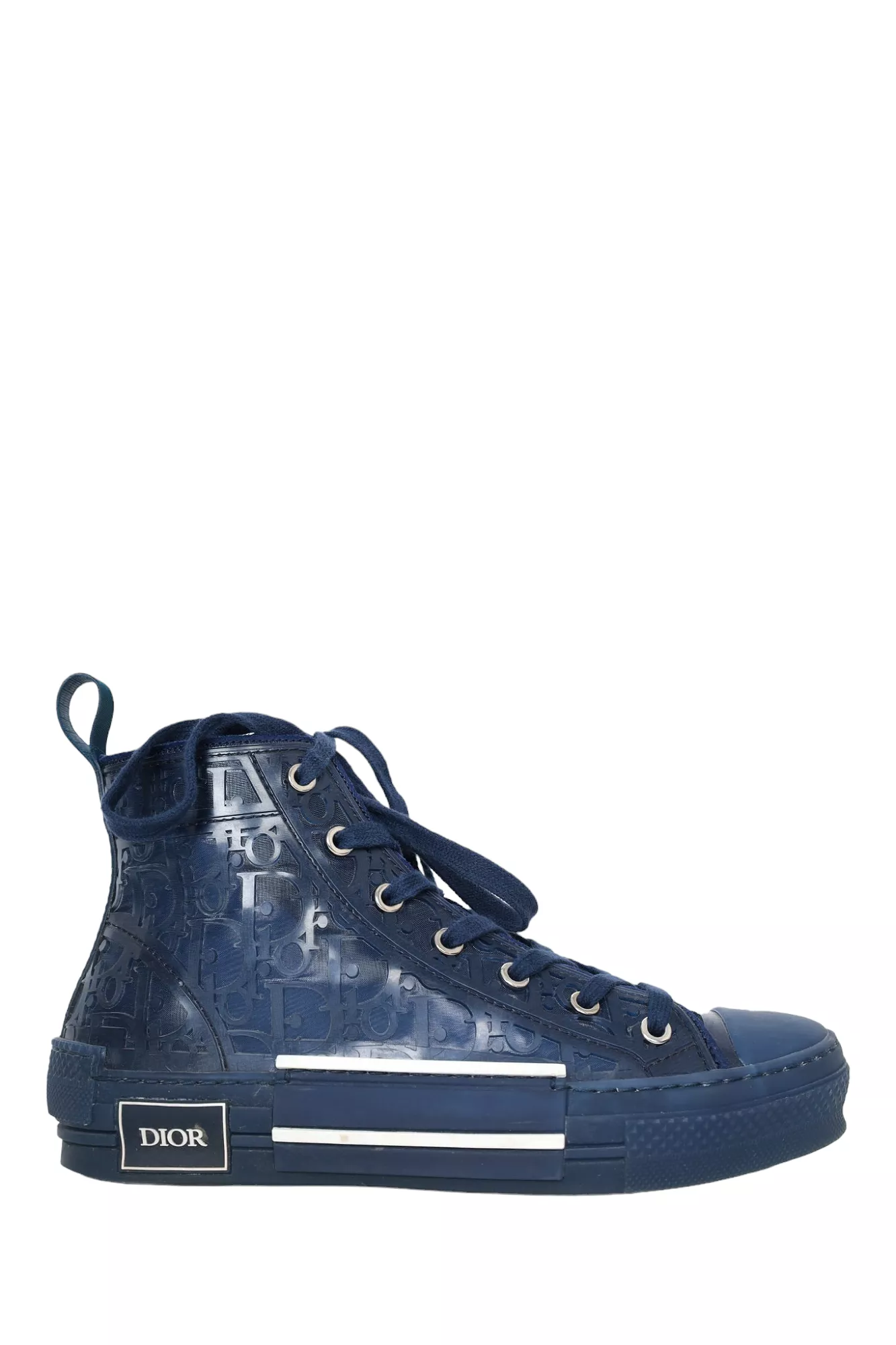 Dior Homme Navy Oblique B23 High Top Sneaker Size 38: Dior Homme Navy B23 High Top Sneaker Size 38.