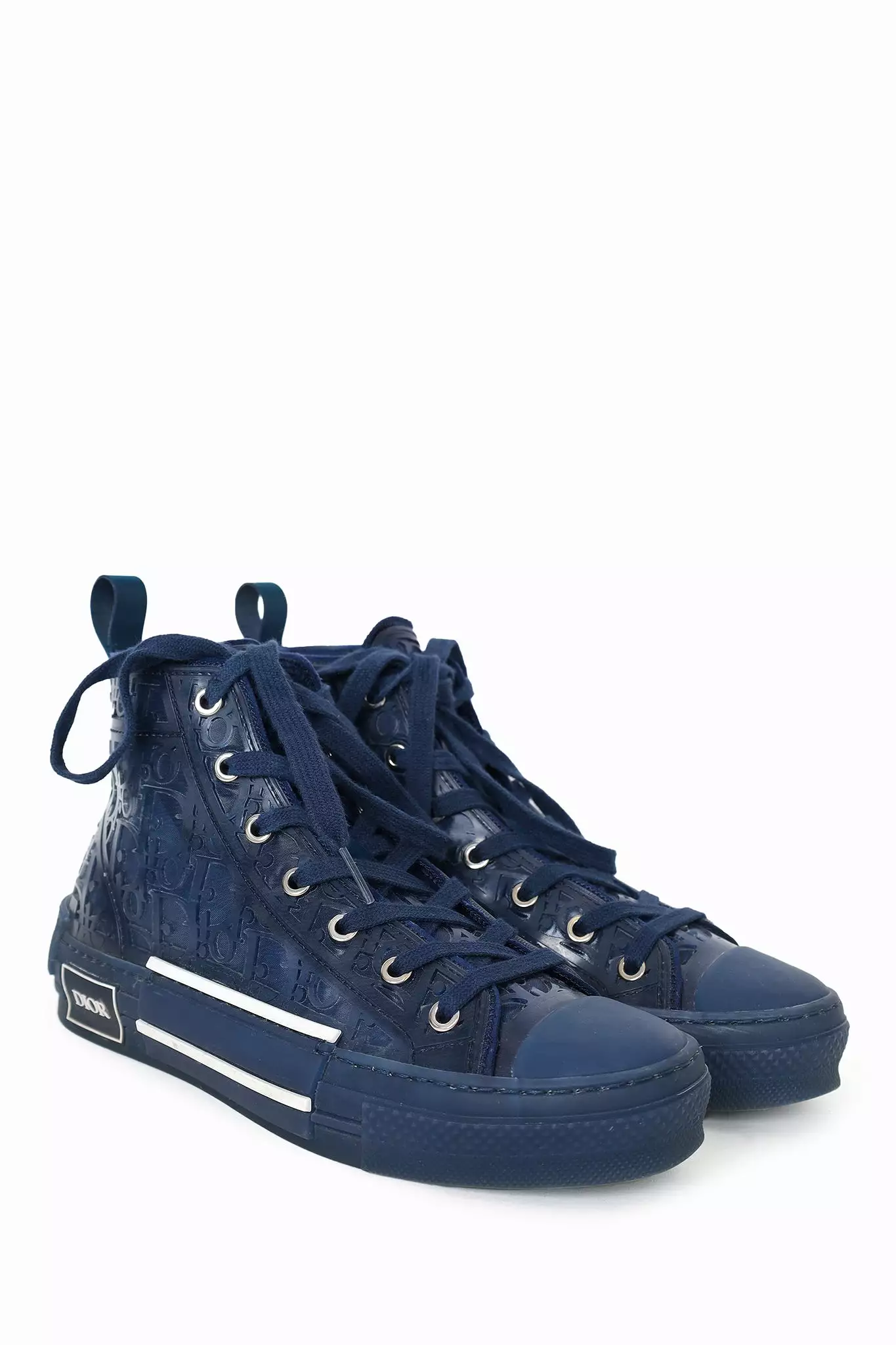 Dior Homme Navy Oblique B23 High Top Sneaker Size 38: Dior Homme Navy B23 High Top Sneaker Size 38.