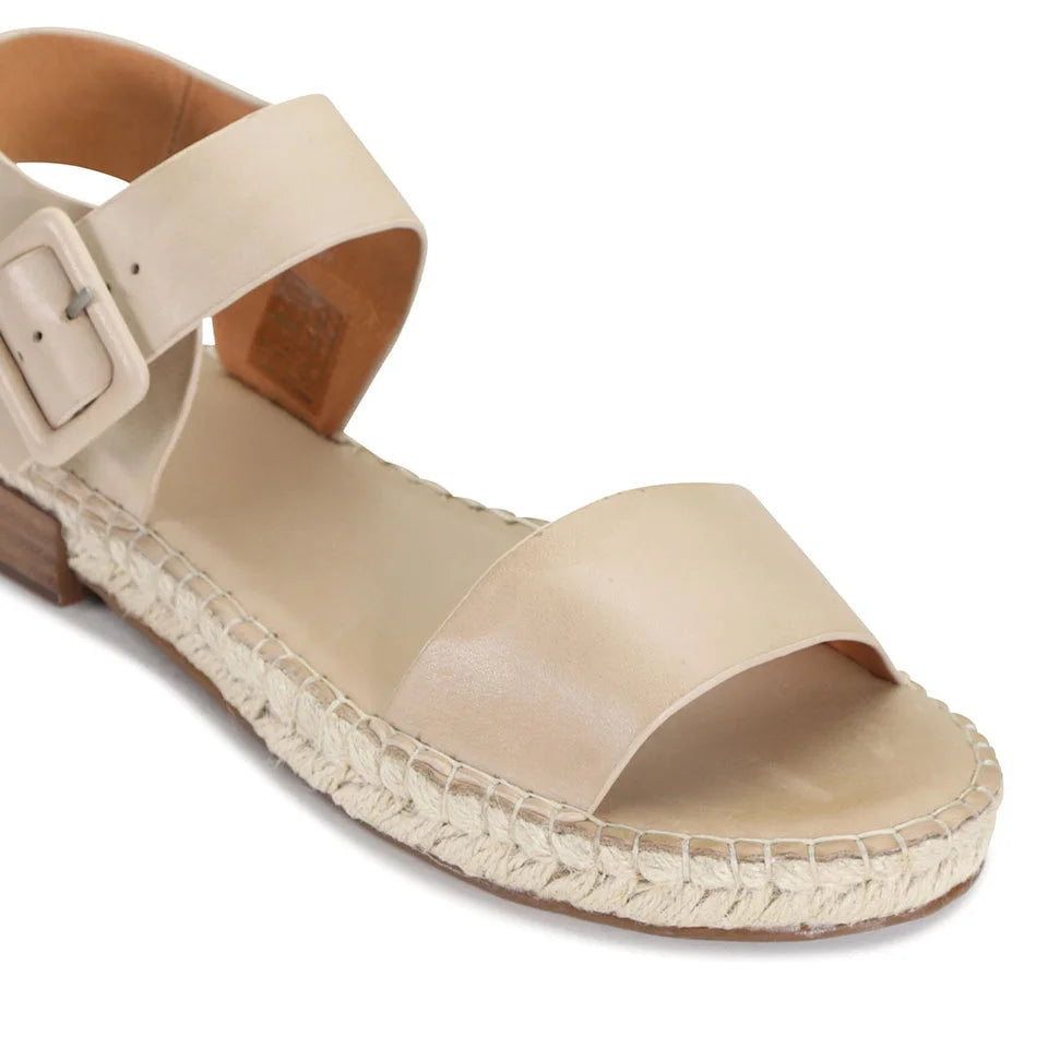 Espy Leather Espadrille Sandals - Ecru.