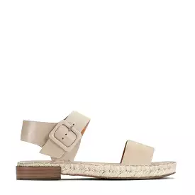 Espy Leather Espadrille Sandals - Ecru.