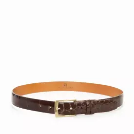 Genuine Alligator Belt - Dark Brown