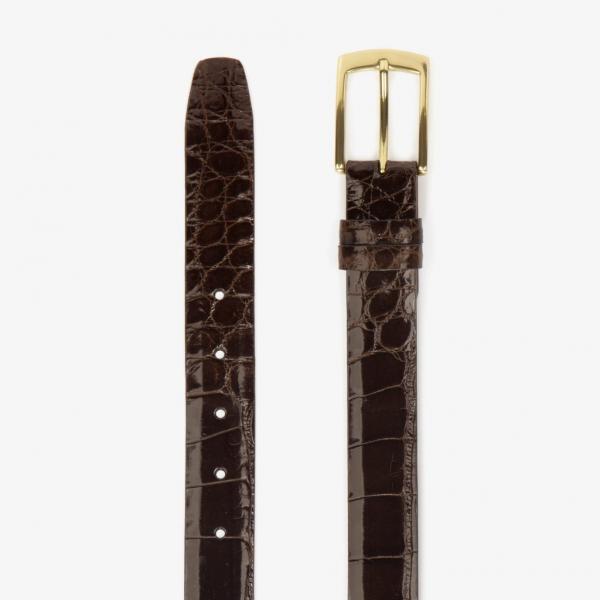 Genuine Alligator Belt - Dark Brown