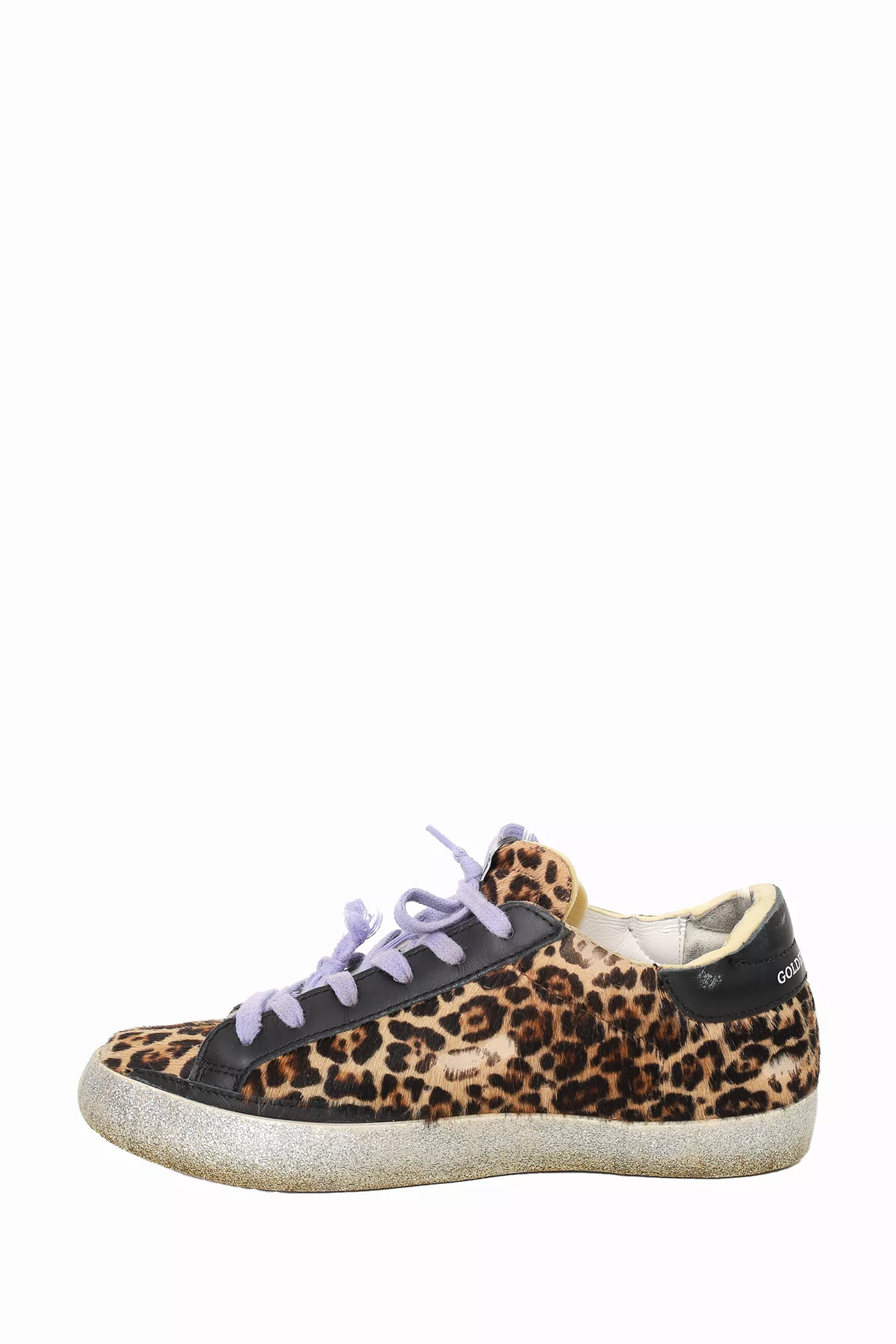 Golden Goose Deluxe Brand Leopard Print Pony Hair Sneaker Size 38