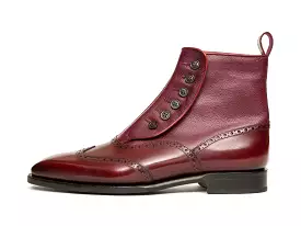 Grandview MTO Burgundy Calf Burgundy Soft Grain MGF Last Single Leather Sole.