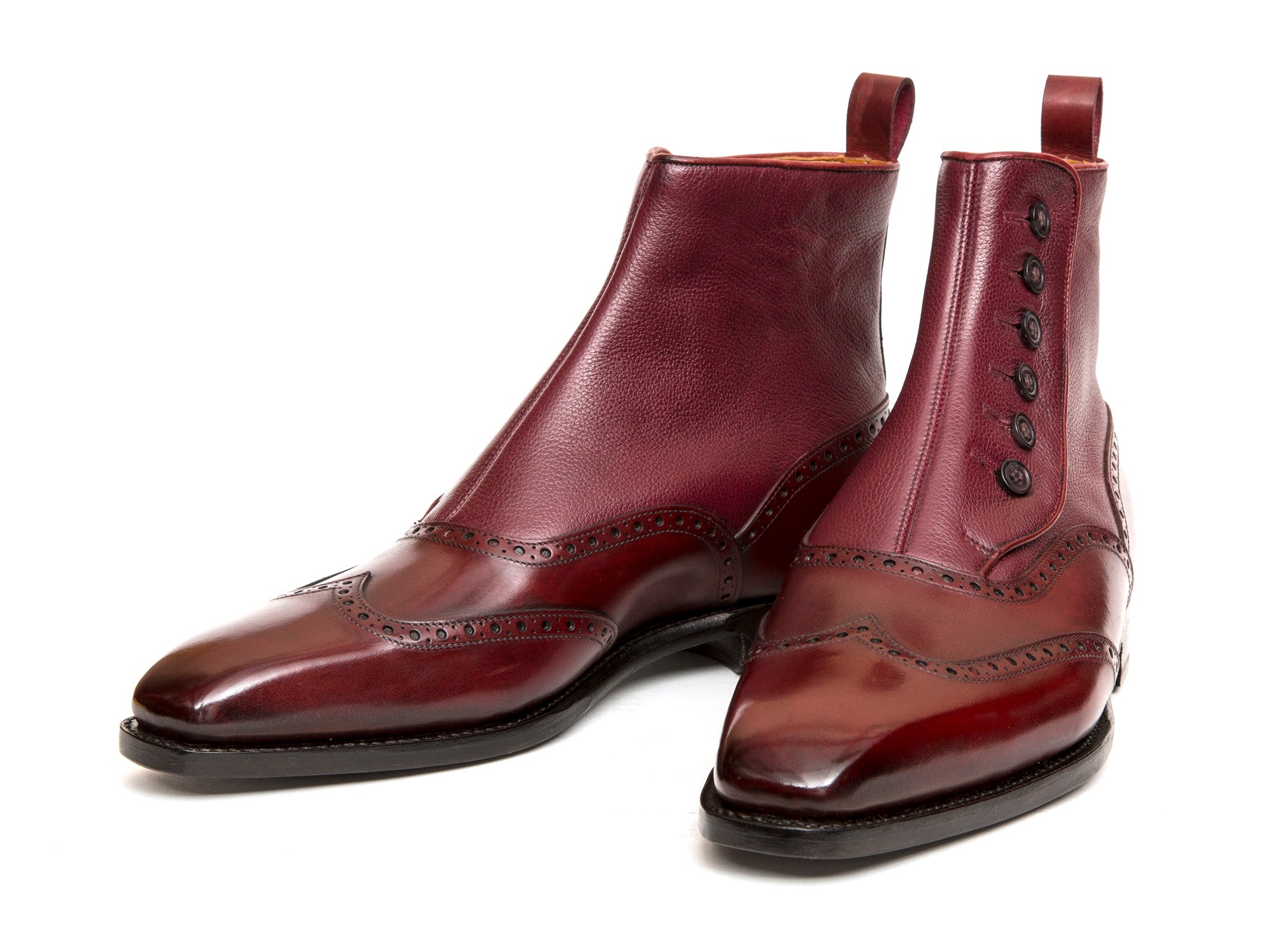 Grandview MTO Burgundy Calf Burgundy Soft Grain MGF Last Single Leather Sole.