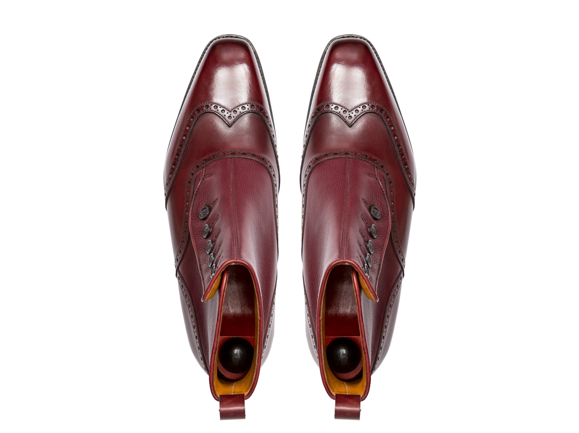 Grandview MTO Burgundy Calf Burgundy Soft Grain MGF Last Single Leather Sole.