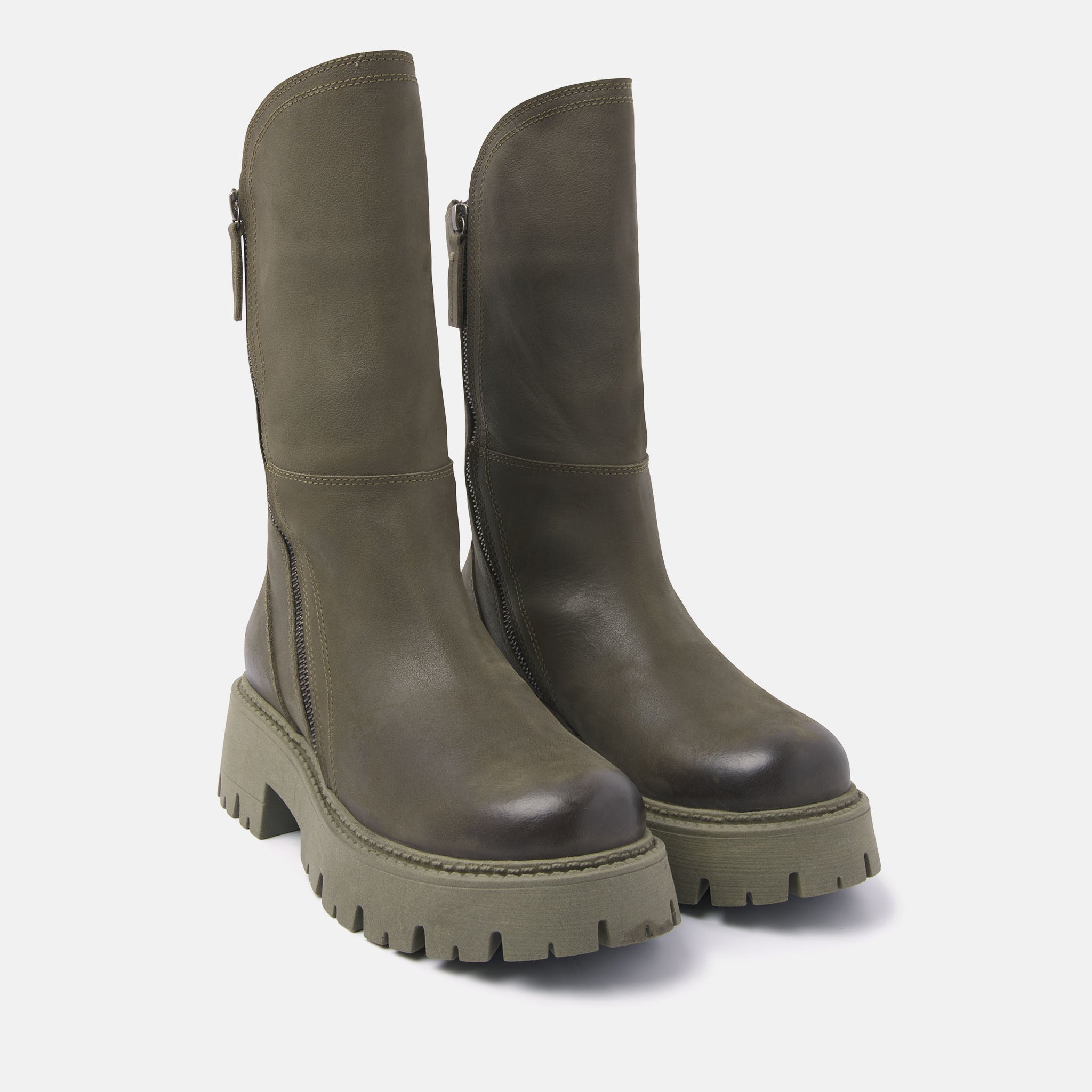 Green Biker Boots 67.056 Women- Stylish and Trendy.