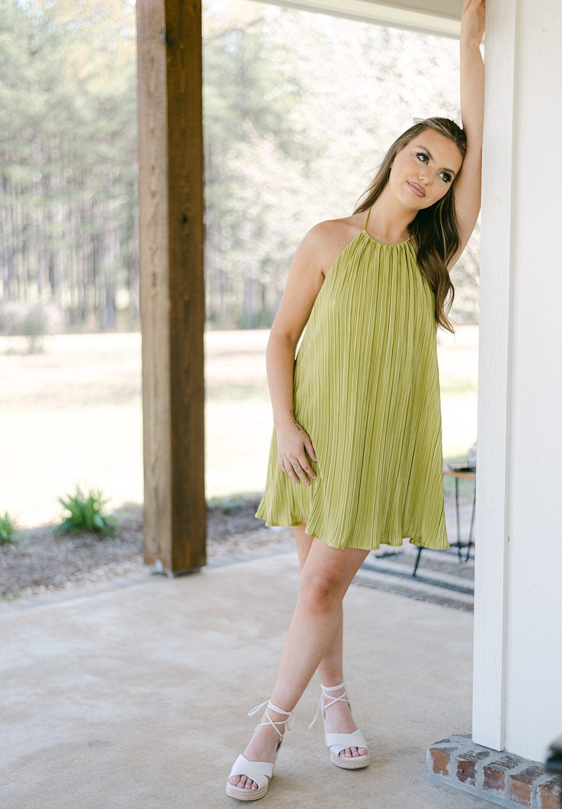 Green Halter Mini Dress