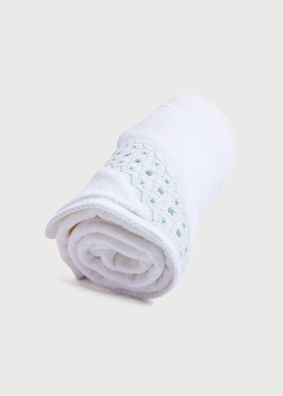 Green Hand Smocked Towel