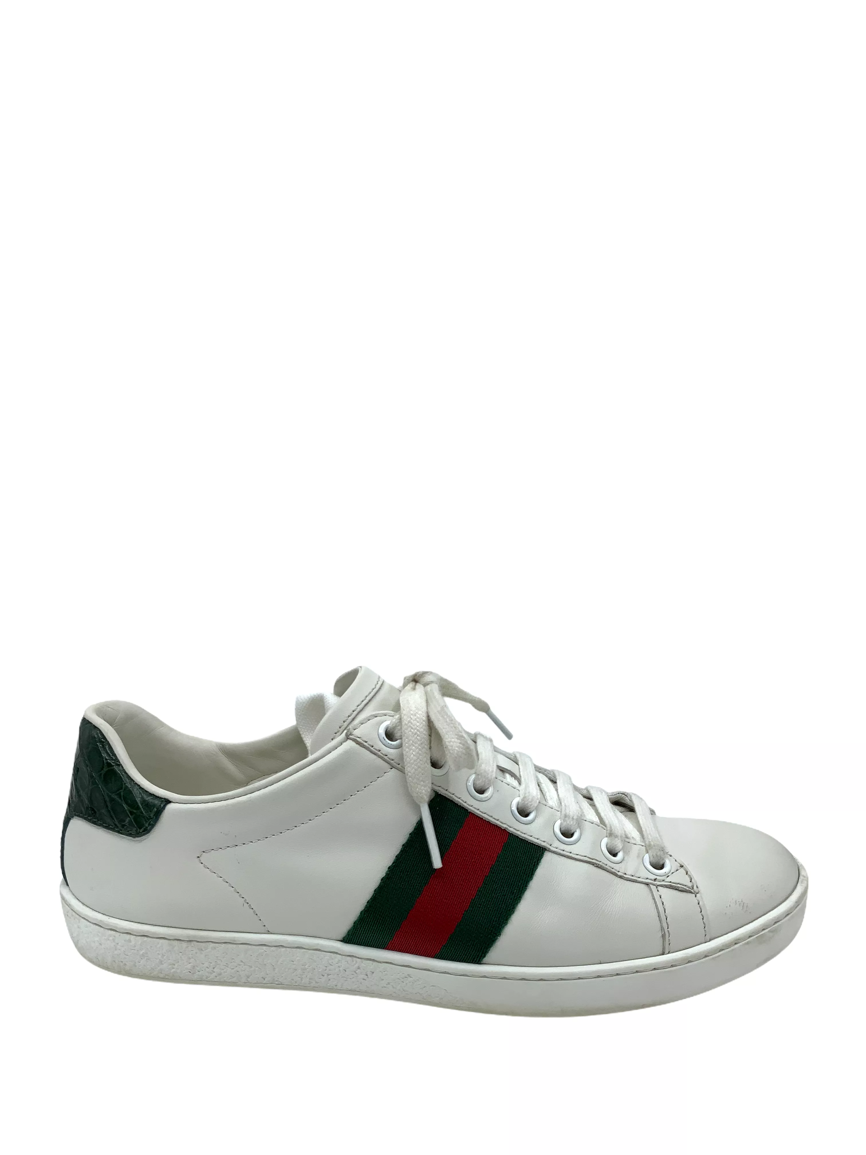 Gucci Ace Leather Web Sneaker Size 7 - Buy Now